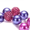 DIY бутик фиолетового Девочка ожерелье Baby Girl круглый Коренастый пузырь бусы ожерелье ювелирных дети подарок на день рождения