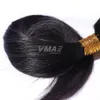 Cheveux humains brésiliens raides tisse 3 faisceaux Lot Extensions vierges non transformées Prix de trame noire Aucun enchevêtrement