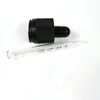 Glass Dropper Black White Child Tamperproof Cap With Rubber Nipple Pipette 77mm For 30ml Glass Bottles