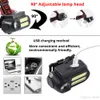 Super Bright LED Headlamp COB Work Light 4 Lighting Mode Waterproof Headlight Powered By 18650 Battery suit for Night Lighting