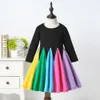 2020 Newest Baby Clothes Toddler Baby Girls Rainbow Dress Kids Cotton Long Sleeve Dresses Autumn Striped Casual Clothes 1-5T Kids Clothing