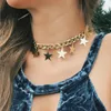 Collar para mujer y niña, conjunto de Collar con dijes de oro y plata, Collar multicapa para playa, estrella bonita Moon7249225