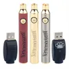 MOQ 1 stks messing knuckles vape batterij 900 650mAh goud houten variabele spanning pen met USB-oplader in geschenkdoos voor 510 draadcartridges