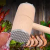Trä kött ömare hammare dubbel sida aluminium biff nötkött fläsk kyckling hammare kök verktyg professionella kött trä hammare vf1585053845