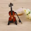 Nieuwe Mini Viool Upgraded-versie met ondersteuning Miniatuur Houten Muziekinstrumenten Collectie Decoratieve Ornamenten Model
