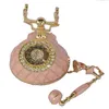 Pink Antique Phone Bejeweled Collectible Trinket Jewelry Box med kristaller emaljerade julklappar319e