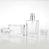 30мл Refillable Квадратные Духи бутылки Clear Spray бутылки пустые стеклянные бутылки Упаковка для макияжа Косметика