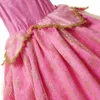 Girls Deluxe Princess Costume Long Sleeve Sleeping Beauty Pageant Party Gown Children Fancy Dress Up Frocks For birthday party by DHL send