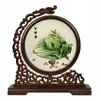 free DHL Chinese Home Accessories Table Ornaments Decorations for Living Room Hand Silk Embroidery Works Wenge Wood Frame Birthday Gift