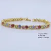 Bracciale da polso multicolore pavimentato con zirconi a taglio rotondo Catena da polso in oro giallo 18 carati Moda femminile da donna di lusso Briallant Bracciale regalo