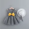 Baby Girl Dress Summer Berbeć Ubrania Dziecko Dress 2 Sztuka Ubrania Zestaw Wedding Party Noworodka Suknie Niemowlęta Z Kapeluszem