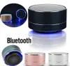 Moda Bluetooth Speaker Metal Wireless Portable Mini com Microfone LED Handfree LED TF Cartão Pequeno Aço A10