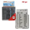 Toptan Ücretsiz nakliye 10pcs 3 '' / 4 '' Karbon Çelik Bi-Metal Çelik 6/10/12/21 T-Shank Jigsaw Blade Set