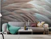 16d feather wallpapers modern living room TV background wall paper sofa bedroom mural seamless Wallpaper