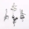 Hot Sale ! 100 pcs /lots Antique silver Zinc Alloy Mixed Dance girl Charms Pendants DIY Jewelry 4 Style