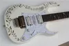 Guitarra eléctrica White Body 24 Frets Golden Hardware con puente Tremolo, pastillas HSH, se puede personalizar