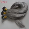 100G U TIPS Human Hair Extensions Remy Pre Bonded Grey Hair Extensions Capsule 16 "20" 24 "1g / s Keratin Stick Spets Hårförlängningar