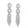 Mode Tassels Dingle Earrings for Women Luxury Crystal Chains Chandelier Earring Fashion Gold Silver Engagement Wedding Earring5373132