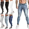 Męskie Skinny Jeans 2019 Super Skinny Jeans Mężczyźni Non Ripped Stretch Dżinsowe Spodnie Elastyczne Talia Duży Rozmiar Europejski W36 ZM01 LY191210