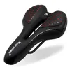 Nouveauté selle de vélo coussin confortable Surface en cuir PU Gel rempli de silice siège de cyclisme souple selle de vélo antichoc