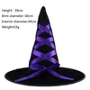 Moda-Cadılar Bayramı Cadı Hat Tek Katman Büyücü Sihirbazı Cap Baskılı Masquerade Partisi Cosplay Şapka Kötü Cadı Aksesuar Yetişkin