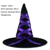 Fashion-Halloween Czarownica Kapelusz Single Layer Wizard Czapka Kapelusz Drukowane Masquerade Party Cosplay Czapki Wicked Witch Accessory Dorosły