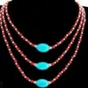 LIVRAISON GRATUITE + + + 3S style tibétain argent tibétain superbe pierre fine collier de perles de corail rouge