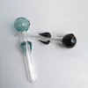 꽃잎 파이렉스 유리 오일 버너 피트 도트 핸드 흡연 파이프 액세서리 12cm 길이 컬러 그릇 Dab Rigs Bongs Hookahs