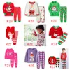 Baby Christmas Theme Suit 27 Designs Boys Cartoon Santa Claus Striped Casual Outfits Kids Designer Clothes Girls Cotton Printed Sets RRA2221
