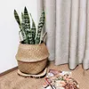 Woven Seagrass Basket Tote Belly Basket for Storage Laundry Picnic Plant Pot Cover Beach Bag233r