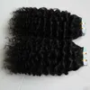 Kinky Curly Tape Människor Hår 40 Stycken / Set 100g Tape In Human Hair Extensions 100g Skin Weft Tape Hair Extensions 8 "- 30"