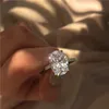 choucong 2018 Promise Anello da dito in argento sterling 925 con taglio ovale da 3 carati con diamanti Anelli a fascia per le donne Gioielli da sposa