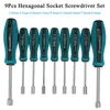 Penggong 9Pcs Metal Socket Wrench Screwdriver Hex Nut Key Screwdriver Manual Tool 3Mm8Mm Chrome Vanadium Steel Hardness Y2003215500719