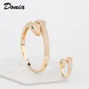 Donia Smycken Lyx Bangle Party European And American Fashion Large Classic Leopard Koppar Micro-Inlaid Zircon Bracelet Ring Set Kvinnors Designer Gift