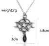 Kadınlar Charm Takı Aksesuar Hediye wl1114 için Supernatural Pentagram Ay kolye Siyah Kristal kolye Cadı Koruma Yıldız Muska