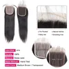 Ishow Loose Deep Transparent Lace Closure with Bundles Body Straight Brazilian Virgin Human Hair for Women All Ages Natural Color 7753733