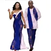 African Dresses for Women Bazin Riche Mens Shirt and Pant Sets Lover Couples Clothing Print Long Dress African Clothing WYQ139