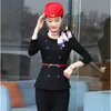 Spring Autumn professional female suit stewardess dress female work uniform Hat Jacket Pants cosmetologist beauty salon work clothes