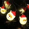 أضواء سلسلة سانتا كلوز عيد الميلاد مع 10 مصابيح LED للديكور الداخلي والخارجي 0.5W الضوء الأبيض