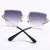 Kachawoo Womens Rimless Sunglasses Ladies Metal Bradient Lens