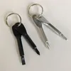Mini porte-clés en acier EDC Tournevis multifonctions Forme de clé Tournevis à fente Porte-clés Outil de réparation de pocheMini jeu de tournevis Porte-clés
