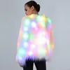 6XL Donna Faux Fur LED Cappotto leggero Costumi di Natale Cosplay Giacca di pelliccia soffice Outwear Inverno Caldo Festival Party Club Soprabito Y200926