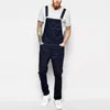 Jumpsuits Overalls Men Bib Jeans denim Suspender Romper byxor män streetwear fickor sexiga smala mager övergripande svart vit334f