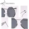 luxury- Polarized Sunglasses High Quality Women Brand Designer Sun Glasses Twin-Beams Frame Heptagonal Sunglasses Lens Original Leather Box