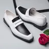 Ontwerper-Echt Mannen Zakelijke Lederen Schoenen Gemengde Kleuren Britse Mocassin Homme Designer Formele Pak Office Wedding Shoe Square Teen