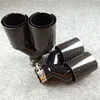 Y 스타일 콘센트 92mm 자동차 광택 탄소 섬유 배기 머플러 파이프 Tailtip 팁 BMW 이중 검은 색 스테인레스 스틸 엔드 파이프