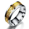 6 kleuren rvs zilver goud draak ring draak patroon ring bruiloft band ringen voor vrouwen mannen liefhebbers trouwring drop shipping