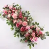 50 cm künstliche Blumenreihe Rose Pfingstrose Hortensie Pflanzenmischung Blumenbogen DIY Seidenblumenreihe für Hochzeit Festliche Dekoration HHA741