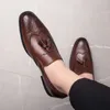 ZSAUAN Große Größe 38-48 Männer Brogue Britischen Oxford Kleid Schuhe Männlichen Gentleman PU Leder Schuhe Wohnungen Quaste Männer müßiggänger