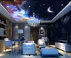 Anpassad Alla Storlek Foto Dreamy Starry Moon 3D-tak 3d Tak Moon Murals Bakgrund